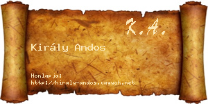 Király Andos névjegykártya